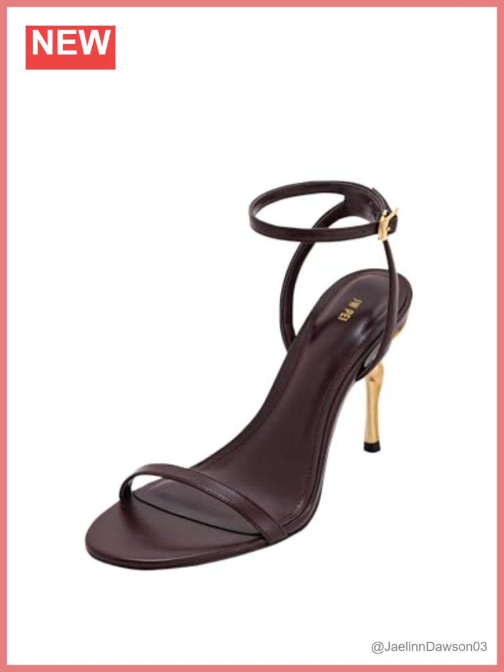 Lace Up High Heel Sandals Vegan Leather Ankle Strap Gold Hardware